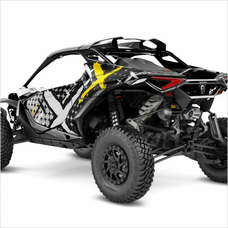 X-Design Grey-Yellow M Version for Can-Am Maverick R 2 Doors